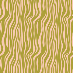 Wavy swirl vector seamless pattern Hand drawn 1970 vector illustration. Sixties pattern trippy. Groovy hippy style.