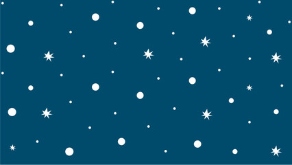 Simple Minimalist Blue Navy Sky With Snowfall in Winter Christmas Season