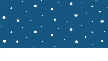 Simple Minimalist Hill in Winter Christmas Season With Snowfalls