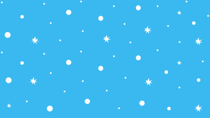 Simple Minimalist Blue Sky With Snowfall in Winter Christmas Season
