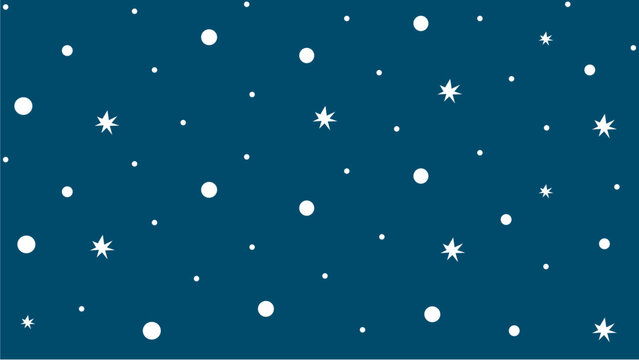 Simple Minimalist Blue Navy Sky With Snowfall in Winter Christmas Season