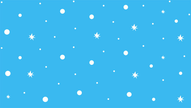 Simple Minimalist Blue Sky With Snowfall in Winter Christmas Season