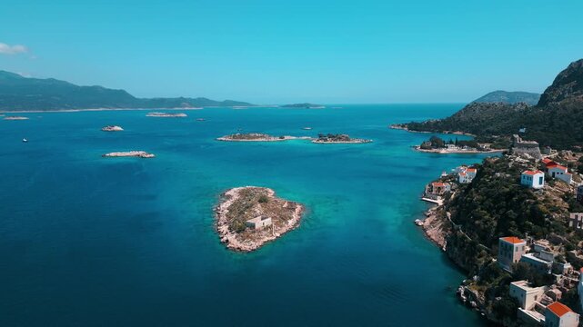 Aerial view of Kastellorizo (Megisti Island) in Greece