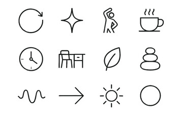 Positive reset icon stretch icons leaf loop affirmation habit mindful symbol vector