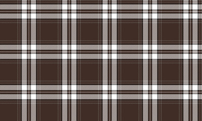 Seamless plaid fabric in brown and white, suitable for shirts, skirts, trousers, and other textiles, adding a distinctive and unique touch to designs of all styles.