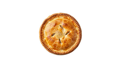 Golden savory pie on a Transparent Background
