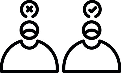 Opinion icon representing user feedback, personal views, or ideas in communication and discussion concepts