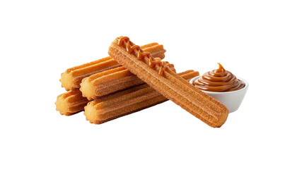 Churros with caramel dip sweet dessert