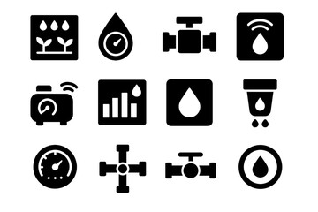 Sensor cue tile vector no icons monitor irrigation icon water gauge smart