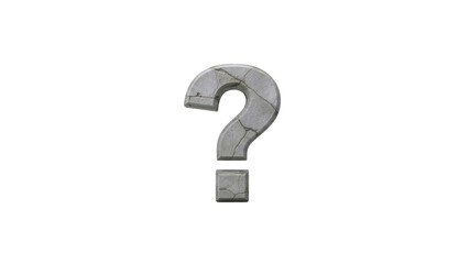 Stone question mark on Transparent Background