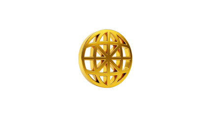 Golden globe design on Transparent Background