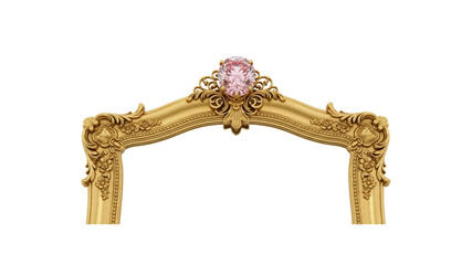Elegant gold frame with pink diamond