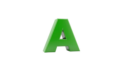 Green letter A rendering