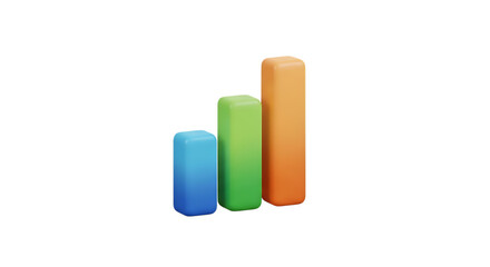 Three colorful cylindrical objects of varying heights isolated on transparent background