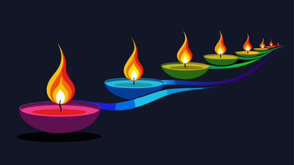 Fototapeta premium Illuminated diya line