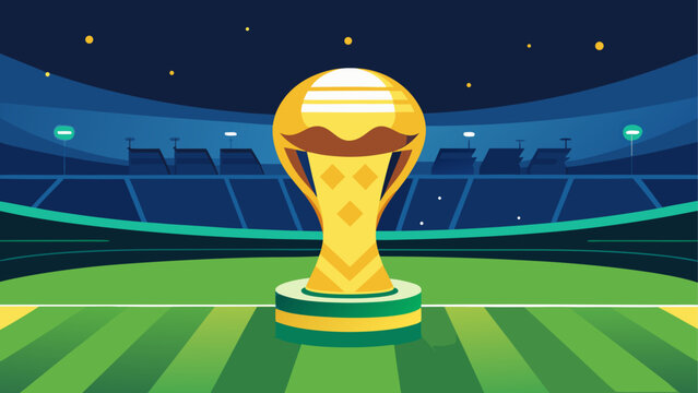 World cup trophy in stadium