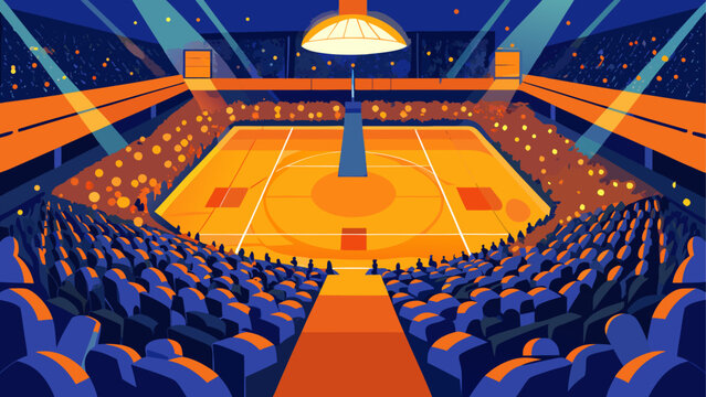 Empty basketball arena