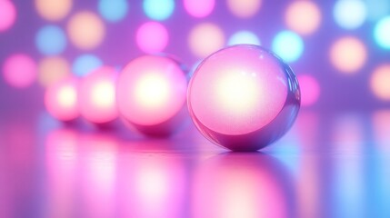 Glowing orbs in a vibrant, colorful scene