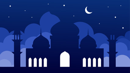Nighttime mosque silhouettes © Devili