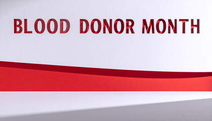 Blood Donor Month Typography Banner Healthcare Awareness Concept