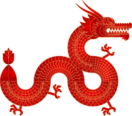Obraz premium chinese_dragon_geometric_012.eps