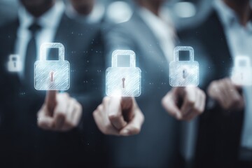 Business professionals using SEO tools to unlock online potential and secure digital growth in a modern office setting