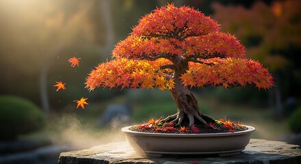 Bonsai Tree in a Ceramic Pot.