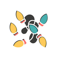 Illustration of string lights decoration on transparent background