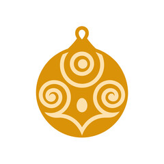 Ornament with spirals and circular design on transparent background
