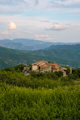 Small village Antist in the Vall Fosca, Catalonia, Pyrenees. Unknown tourism. Silent travel, and supporting local, sustainable experiences. Golden evening hour.