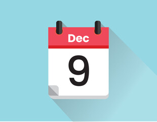 December 9 Calendar Date Icon