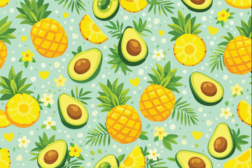 TropicalPineappleAvocadoPattern