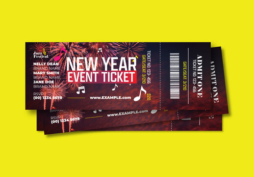 Event Ticket Template for Concert Festival and Party