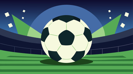 Naklejka premium Soccer ball on a stadium field