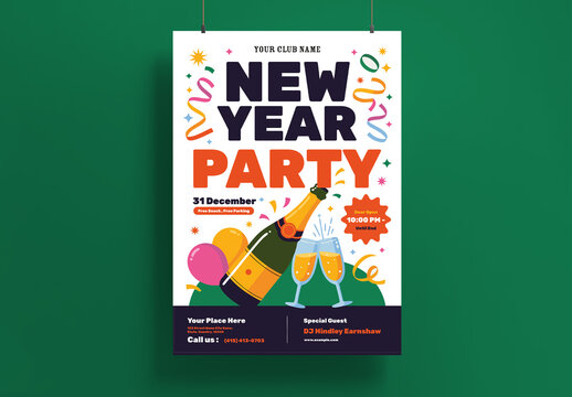 New Year Party Flyer Template