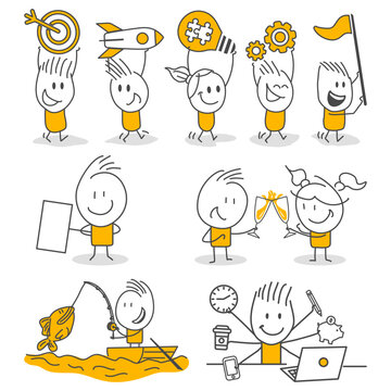 Focused professionals engaged in goal-oriented business tasks and daily life activities with a determined mindset.