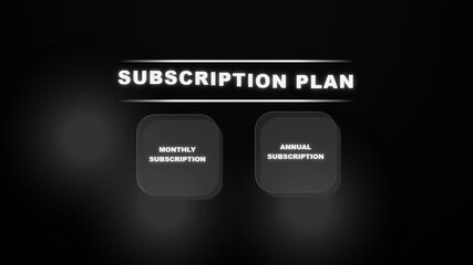 Subscription Plan Options on Black Background.