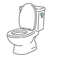 洋式トイレのイラスト（フタが開いた状態・便器・アイコン）