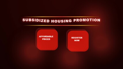 Subsidized Housing Promotion with Red Buttons.