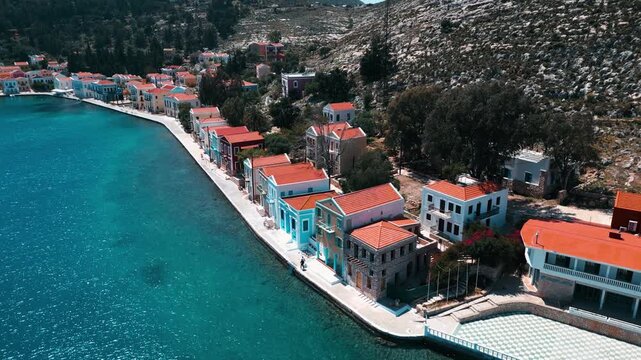 Aerial view of Kastellorizo (Megisti Island) in Greece