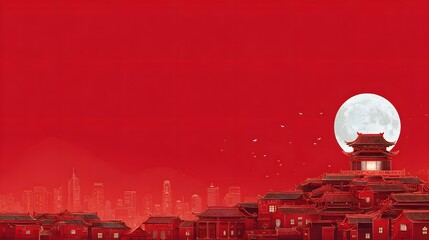 Website hero background lunar new year skyline