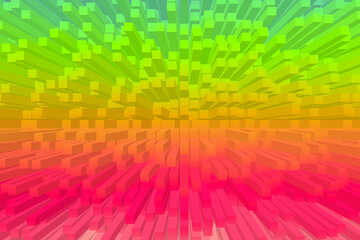 Obraz premium Abstract 3D Radial Burst Background with Green, Yellow and Pink Gradient