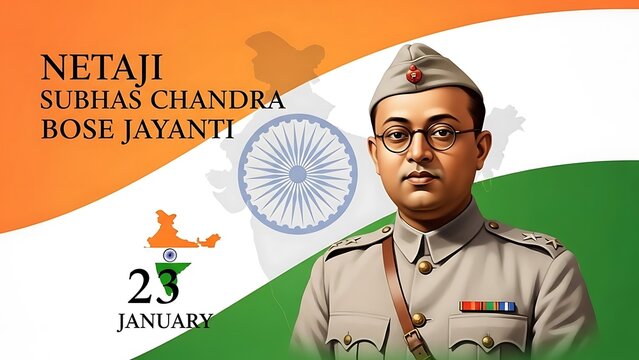 Netaji Subhas Chandra Bose Jayanti Indian Patriot Leader  Freedom Fighter Celebrating National Hero Indias Independence  Republic Spirit