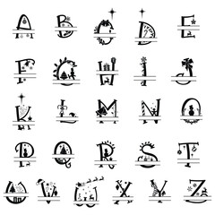 Christmas Vibes Split black Font vectors set