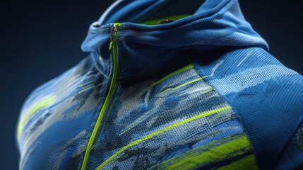 Close-up of a sports jacket.  Detailed fabric texture