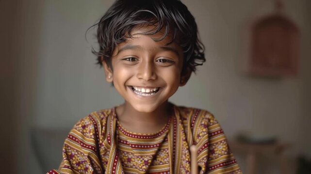 Smiling boy child joyful portrait smile laughter happiness brown hair brown eyes joyful expression warm face non profit global health