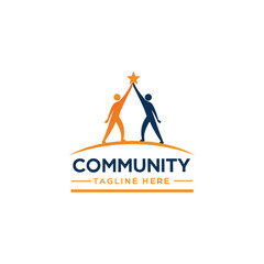 modern teamwork and community support vector logo, ideal for foundations, training centers, and corporate branding