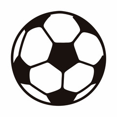 Obraz premium Stylized monochrome soccer ball with bold black and white segments