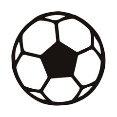 Obraz premium Stylized soccer ball illustration, classic design of pentagons and hexagons, sport theme
