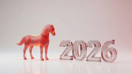 Year of the Horse 2026. Festive New Year Background